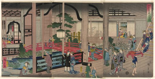 The Interior of the Gankiro in Yokohama (Yokohama Gankiro mikomi no zu)