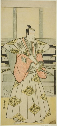 The Actor Ichikawa Komazo III as Fuji Sakon (?) in the Play Egara Tenjin Risho Kagami (?), Performed at the Nakamura Theater (?) in the Third Month, 1789 (?)