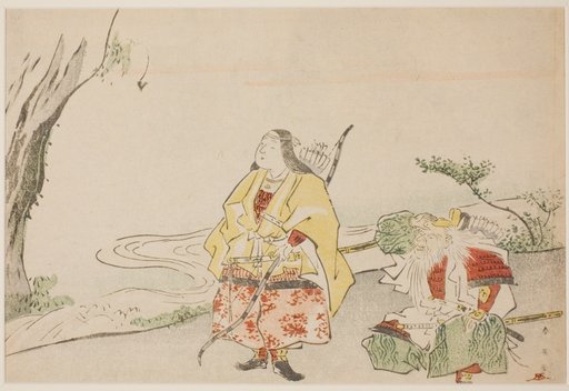 Empress Jingu (left), and Her Minister Takenouchi no Sukune (right)
