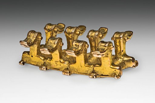 Pendant in the Form of Four Double-Headed Figures with Long Beaks, Possibly Ducks