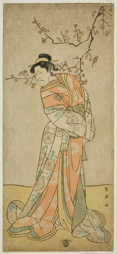 The Actor Ichikawa Ebizo (Danjuro V) as the Lady-in-Waiting Iwafuji in the Play Gozen-gakari Sumo Soga, Performed at the Kawarazaki Theater in the First Month, 1793 (?)
