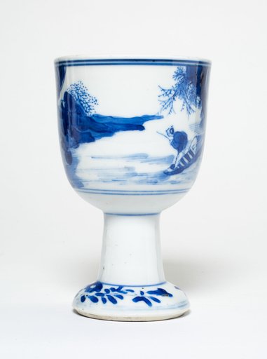Blue-and-White Stem Cup
