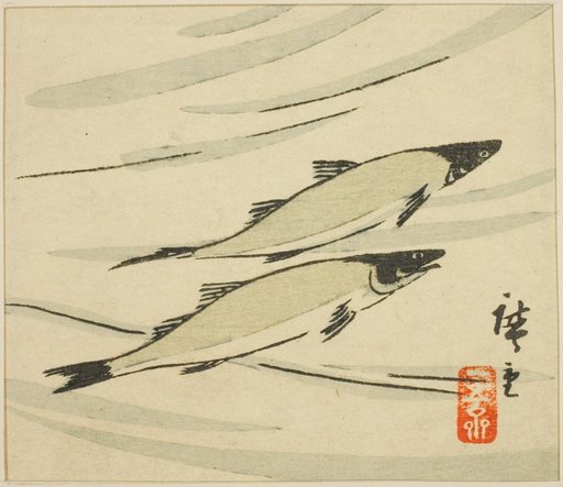 Trout, section of a harimaze sheet