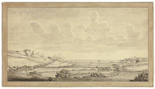 View of Farm Land Near the Sea