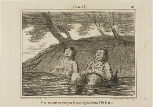 Having finally found the solution to spend the summer of 1857 in a pleasant way, plate 429 from Actualités
