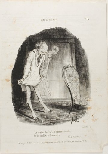 The Gown Falls, Man Remains, and the Legs are Shaking. (J.B. Rousseau), plate 10 from Coquetterie
