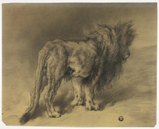 Standing Lion with Shaggy Mane
