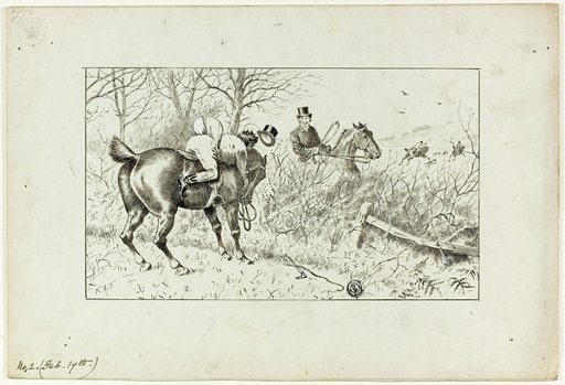 Hunting Scene: Horse and Thrown Rider