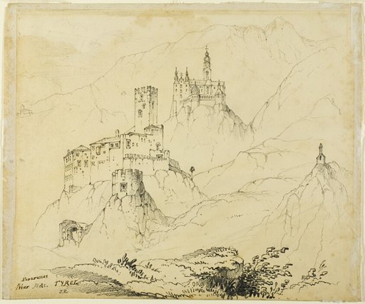 Fortresses in Tyrol, near Mals (recto); Castle in Lenzburg (verso)