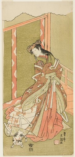 The Actor Nakamura Noshio I as the Third Princess (Nyosan no Miya) in the Play Fuki Kaete Tsuki mo Yoshiwara (Rethatched Roof: The Moon also Shines Over the Yoshiwara Pleasure District), Perfromed at the Morita Theater from the First Day of the Eleventh Month, 1771