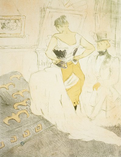 Woman Fastening a Corset, Passing Conquest, plate nine from Elles