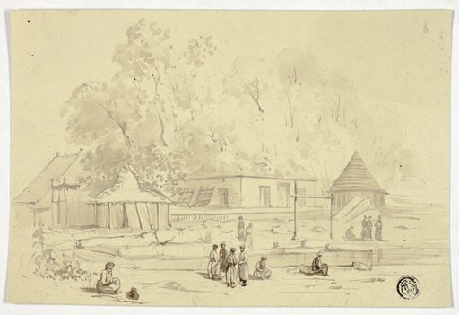 Indian Village Beside Stream