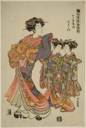 Chozan of the Chojiya, from the series "Models for Fashion: New Designs as Fresh as Young Leaves (Hinagata wakana hatsu moyo)"