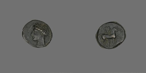 Coin Depicting a Horse and Palm Tree