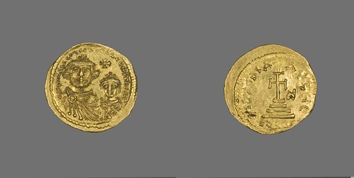 Solidus (Coin) Portraying Heraclius and His Son Heraclius Constantine