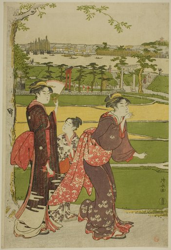 Women Visiting Mimeguri Shrine