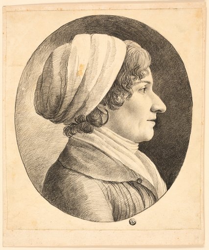 Profile Bust of a Woman Wearing a Cap