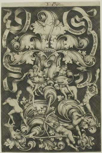 Ornament With Flower and Eight Wild Folk