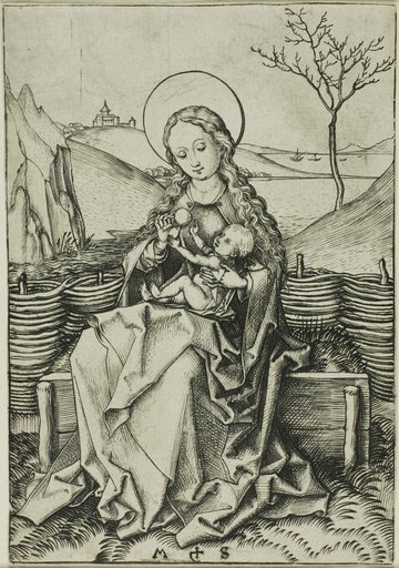 The Madonna and Child on a Grassy Bench