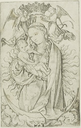The Madonna on the Crescent Crowned by Two Angels