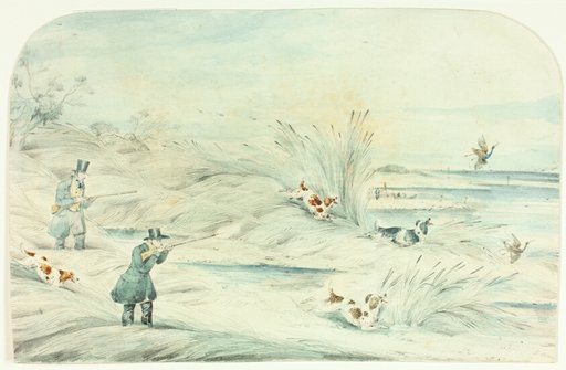 Hunt Crossing Stream Shooting Ducks