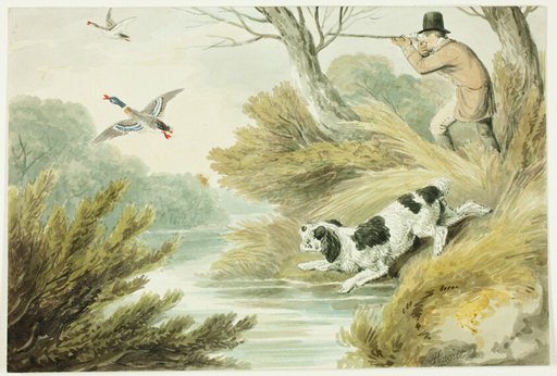 Hunter with Retriever