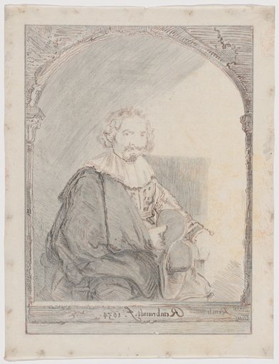 Study for Portrait of a Man in an Armchair, from Collection d'imitations de Dessins d'après les Principaux Maîtres Hollandais et Flamands
