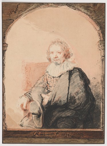 Portrait of a Man in an Armchair, from Collection d'imitations de Dessins d'après les Principaux Maîtres Hollandais et Flamands