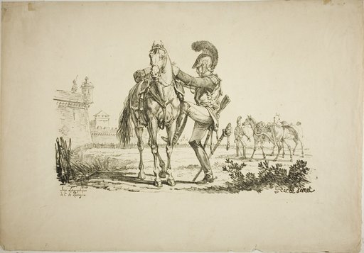 Rifleman Mounting a Horse