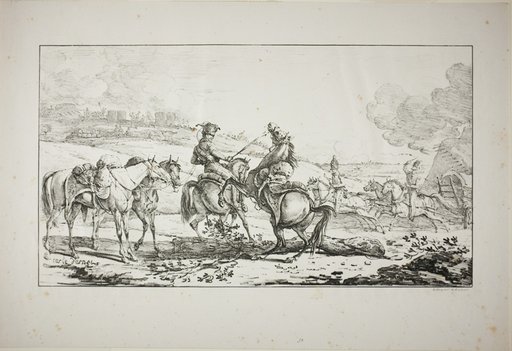 Mounted Artilleryman with Three Horses Bridled at Once
