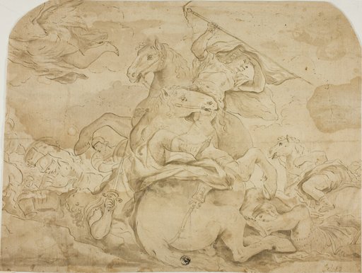 Battle Scene with Central Figure on Rearing Horse