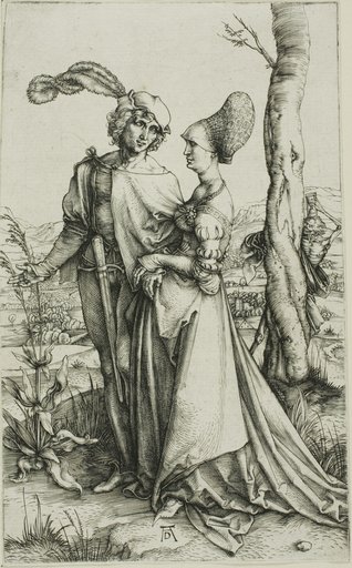 Young Couple Threatened by Death (The Promenade)