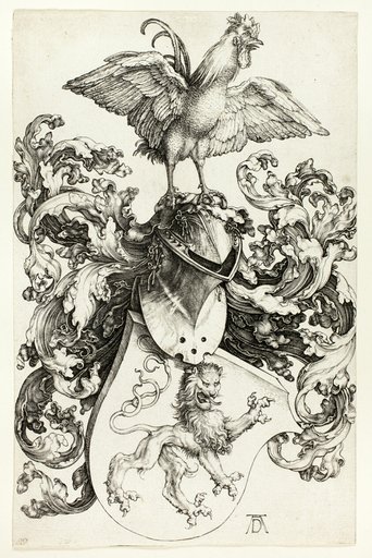Coat of Arms with Lion and Rooster