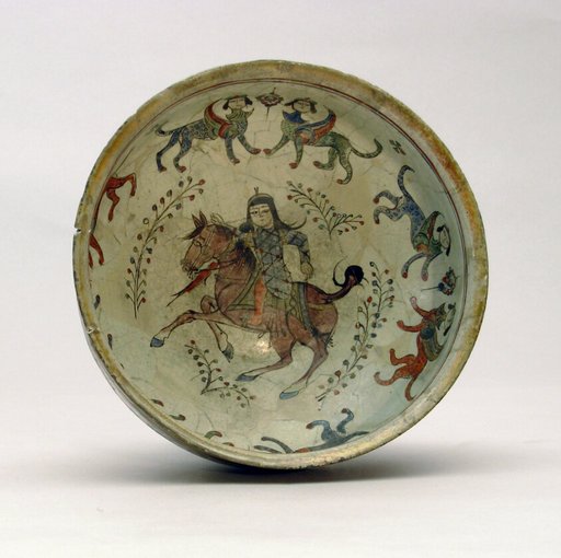 Mina'i Bowl with a Horseman and Mythical Creatures