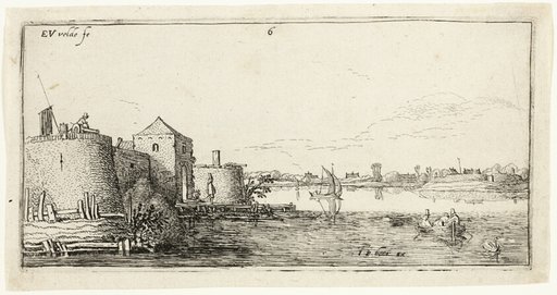 Ten Landscapes: Walled River Town to the Left of a River