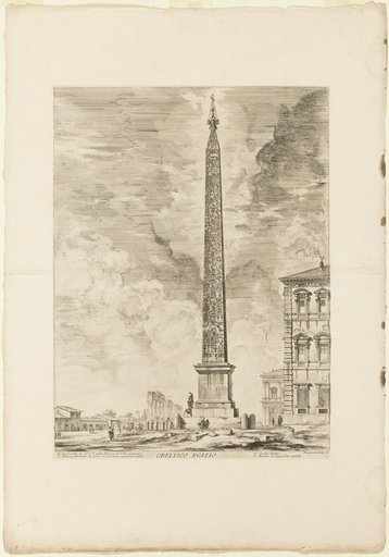 Egyptian Obelisk. This was erected by Pope Sixtus V in the Piazza of St. John Lateran, from Views of Rome