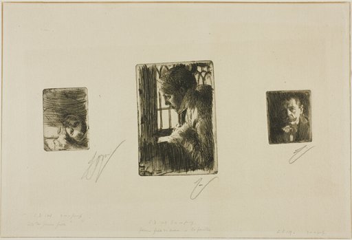 Girl's Head; Peasant Girl at Window; Anders Zorn