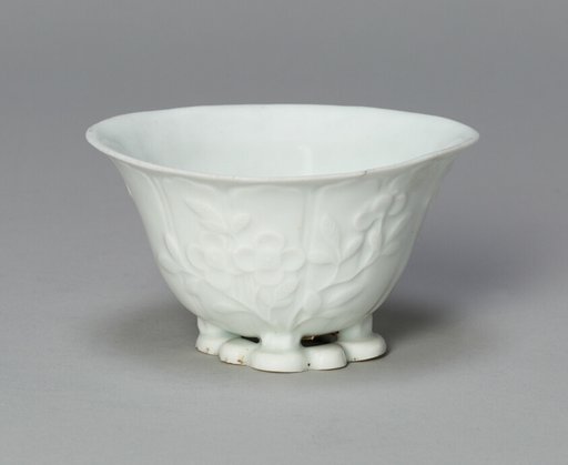 Cup with Plum and Peony Flowers