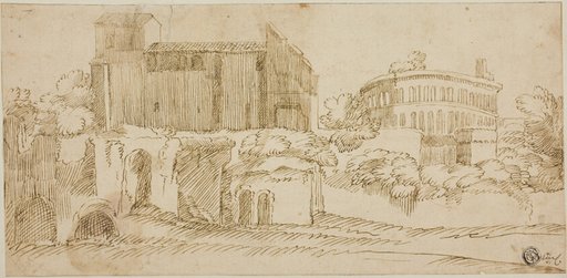 View of Church and Ruins