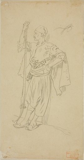 Armed Arab Leaning Against a Wall