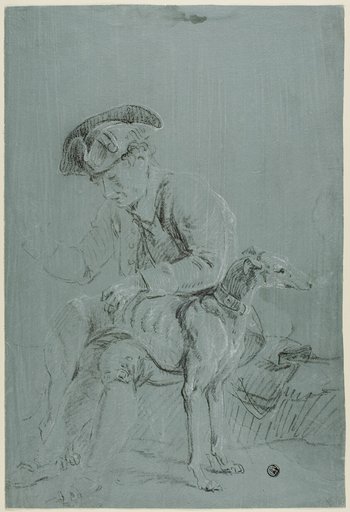 Seated Man with Dog