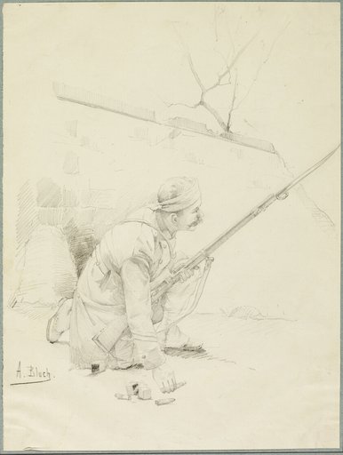 Wounded Soldier Loading his Rifle