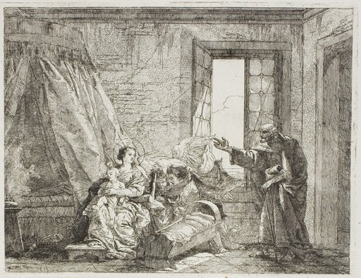 Joseph Tells Mary of Their Forthcoming Departure, plate four from The Flight into Egypt