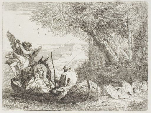 The Holy Family Crossing the Lake in the Boat, plate seventeen from The Flight into Egypt
