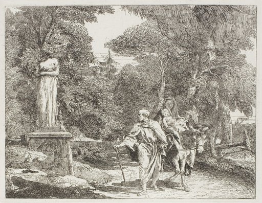 The Holy Family Passing a Statue, the Head of Which Falls to the Ground, plate 22 from The Flight into Egypt