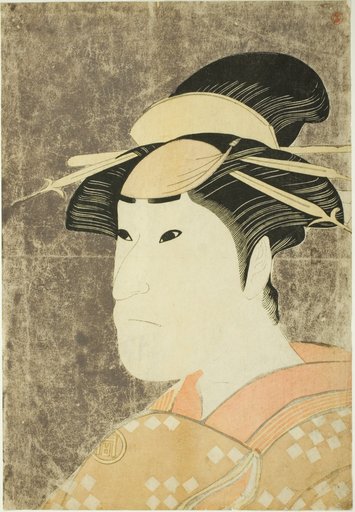 The actor Sanogawa Ichimatsu III as the Gion prostitute Onayo in the play "Hana-ayame Bunroku Soga," performed at the Miyako Theater in the fifth month, 1794