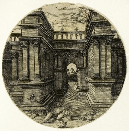 The Ape Tied in a Courtyard