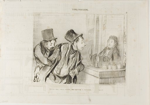 “Everything is Paid for? And We Didn't Insult Anyone… Bye,” plate 31 from Types Parisiens