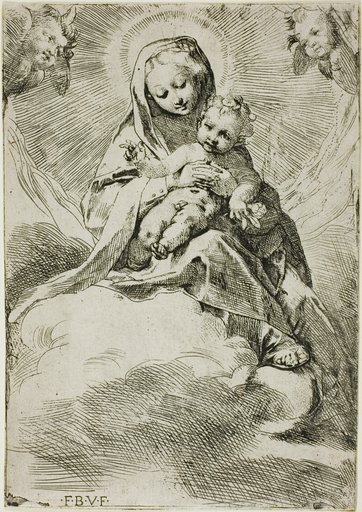 Madonna and Child on Clouds