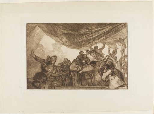 Without commending himself either to God or the devil, plate 15 from Los Proverbios